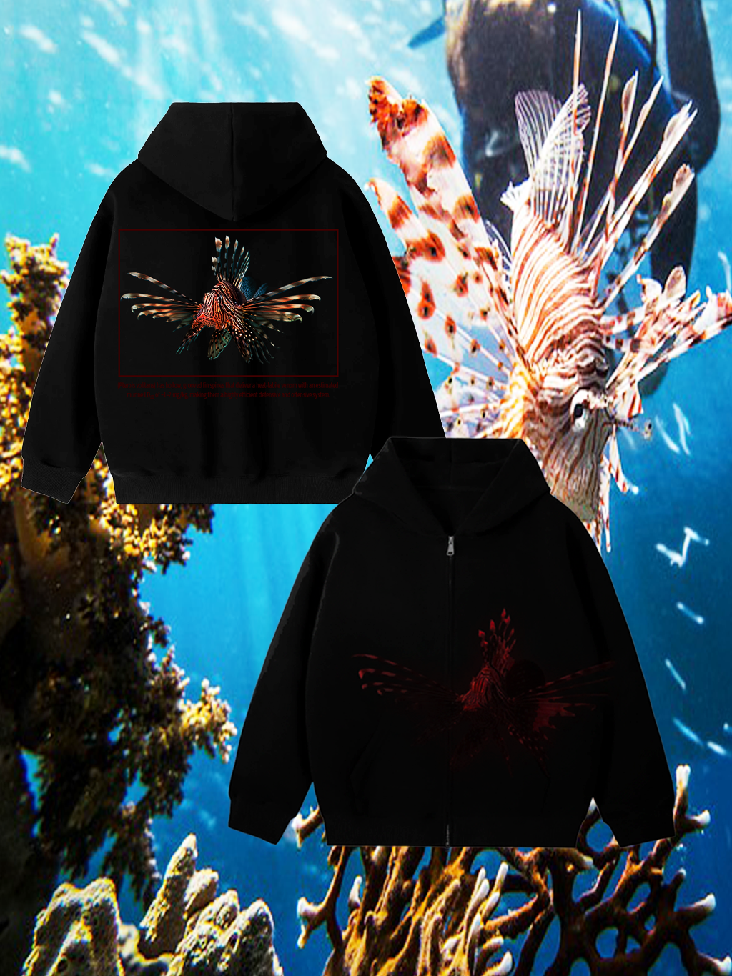 Lionfish graphic Zip-Up